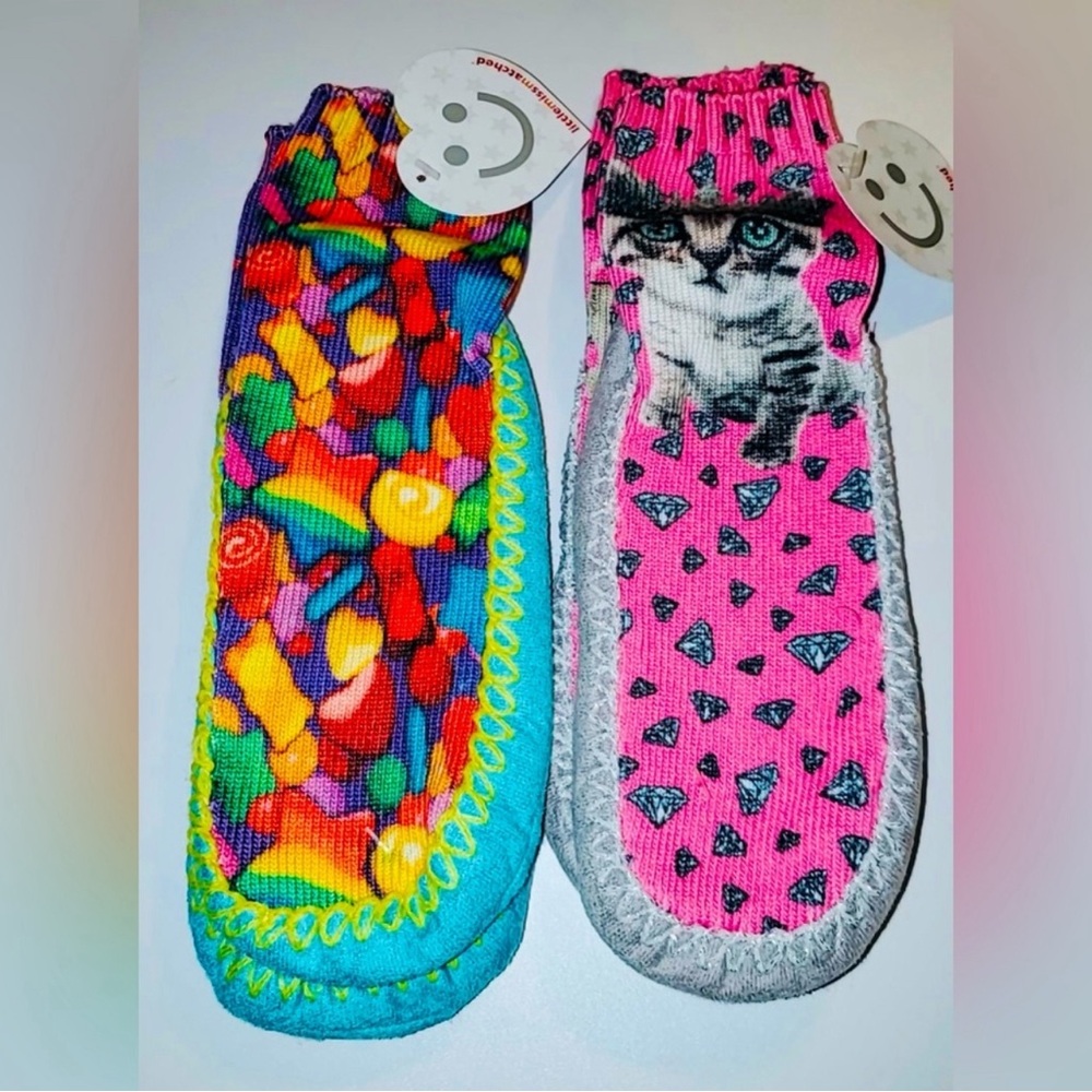 Bundle of Little MissMatched Soft Bottom Colorful Candy & Cat Print Kids Socks